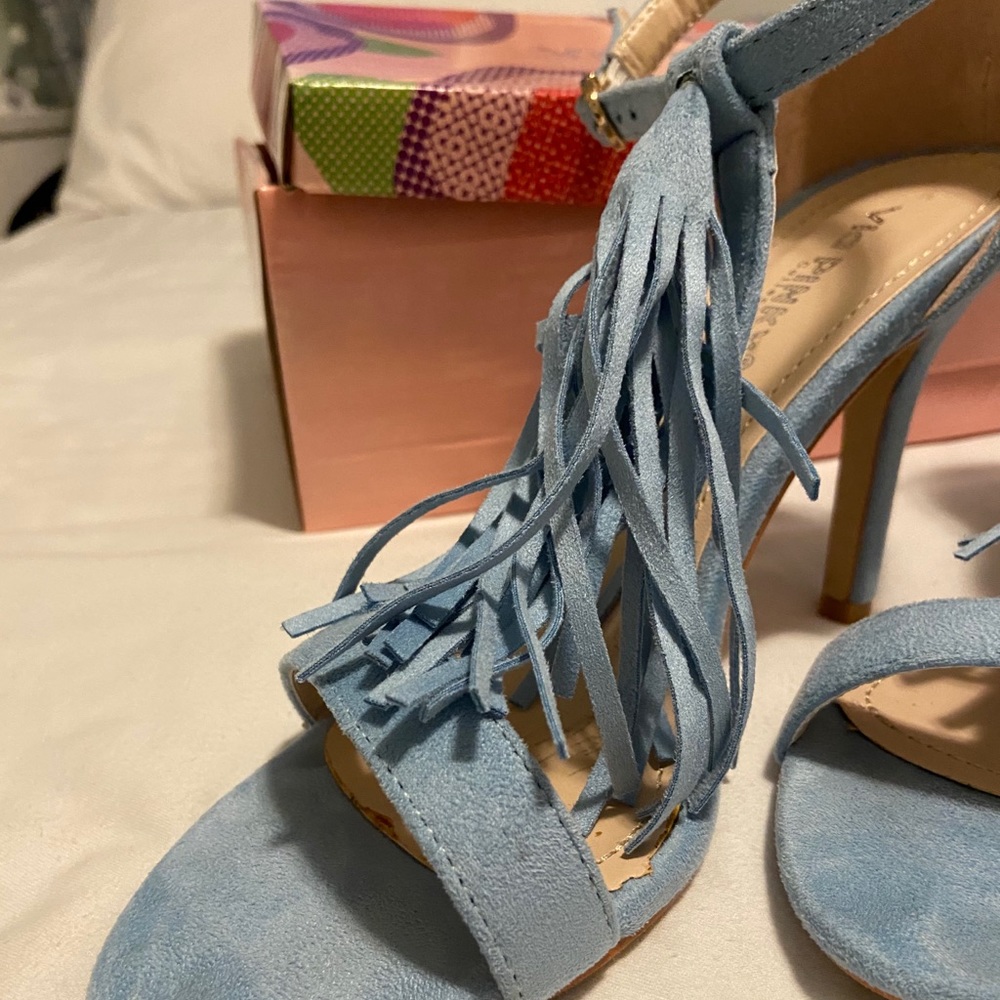 Blue Suede Sandals - Picture 2 of 3